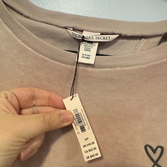 NWT Pink Velvet Victoria's Secret swoop open back long sleeve - Picture 2 of 3